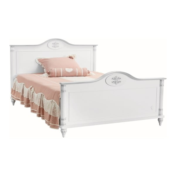 Pat Romantic Bed, 120 x 200 cm, alb