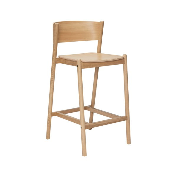 Scaun de bar în culoare naturală cu aspect de lemn de stejar (înălțime șezut 75 cm) Oblique – Hübsch