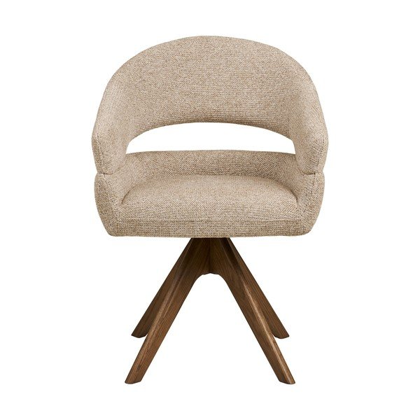 Scaun de living bej cu cotiere tapițat Dover – House Nordic-image-2