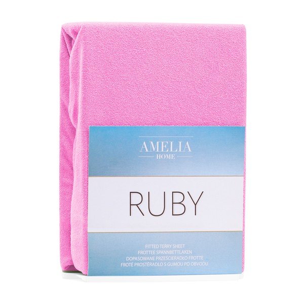 Cearceaf elastic AmeliaHome Ruby, 200 x 100-120 cm, roz-image-1