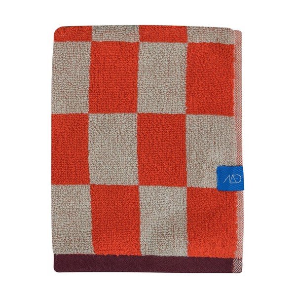 Prosop portocaliu/bej din bumbac organic din frotir 50x90 cm Retro – Mette Ditmer Denmark