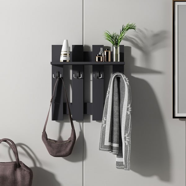 Cuier de perete negru Utica – Kalune Design-image-1