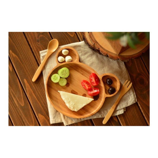 Set luat masa din bambus pentru copii Bambum Teddy-image-2