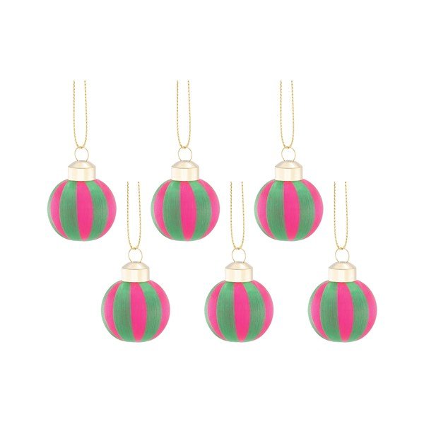 Globuri de Crăciun 6 buc. din material textil 12 cm Yarn Stripe – Sass & Belle