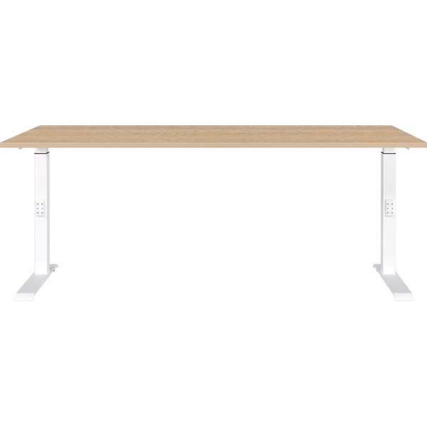 Birou reglabil cu blat cu aspect de lemn de stejar 80x180 cm Downey – Germania-image-1