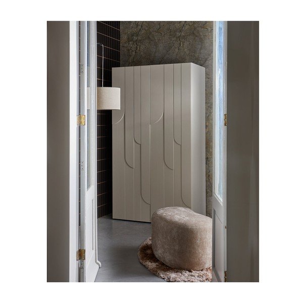 Șifonier gri deschis din lemn de pin 110x200x57 cm Rain – WOOOD-image-1