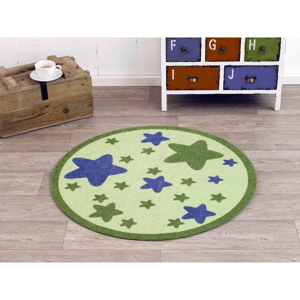 Covor Zala Living Stars, ⌀ 100 cm, verde-albastru-image-1