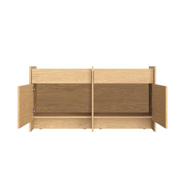 Comodă în culoare naturală cu aspect de lemn de stejar 146x76x51 cm Hido – noo.ma-image-3