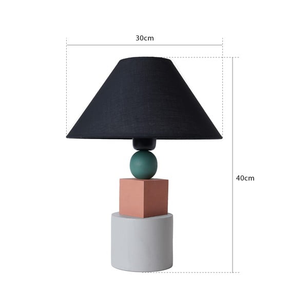 Veioză neagră cu abajur din metal (înălțime 40 cm) Rila – Opviq lights-image-2