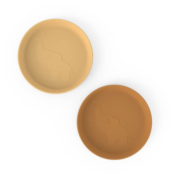 Farfurii galbene pentru copii în set de 2 buc. ø 18,5 cm Elphee - Done by Deer-image-1