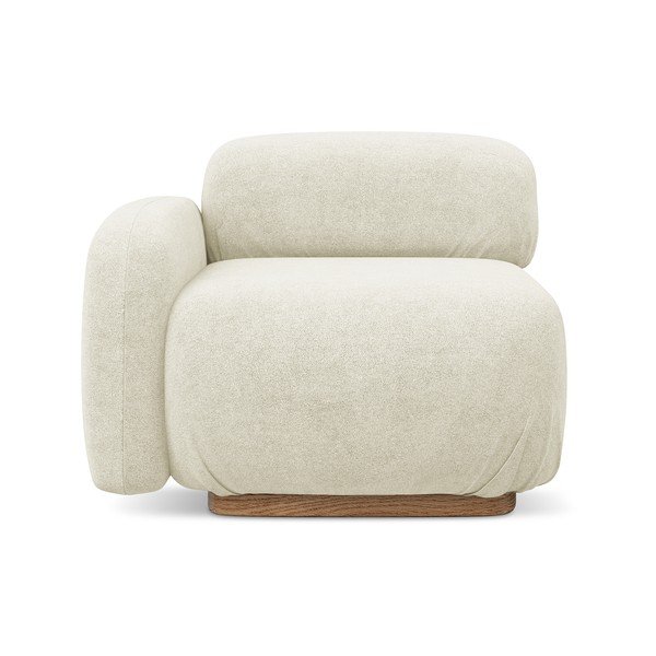 Modul pentru canapea modulară crem cu tapițerie din țesătură bouclé (cu colț pe partea stângă) Ailani – Makamii