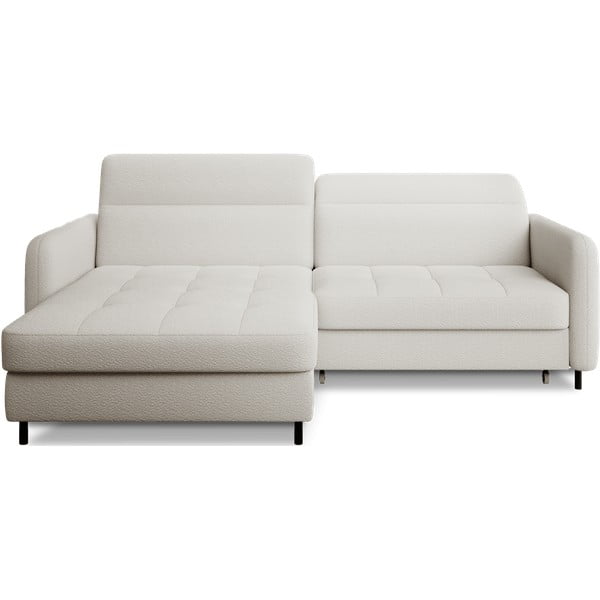 Colțar crem extensibil/cu spațiu de depozitare cu tapițerie din țesătură bouclé (cu colț pe partea stângă/cu șezlong) Gomsi – ELTAP