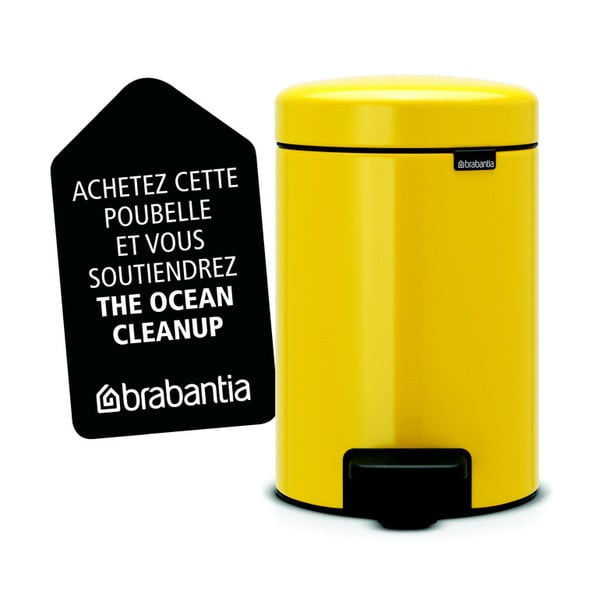 Coș de gunoi cu pedală Brabantia Newicon, 3 l, galben-image-2