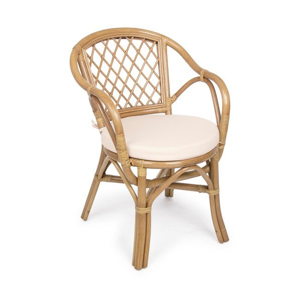 Scaun de grădină în culoare naturală din lemn masiv/din ratan Athina – Bizzotto