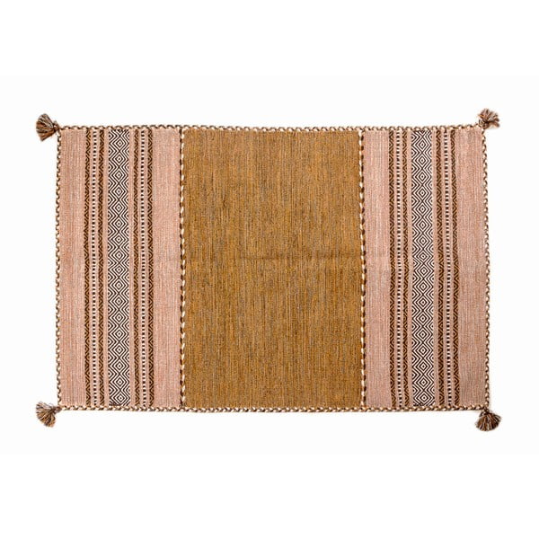 Covor țesut manual Navaei & Co Kilim Tribal 607, 170 x 110 cm, portocaliu
