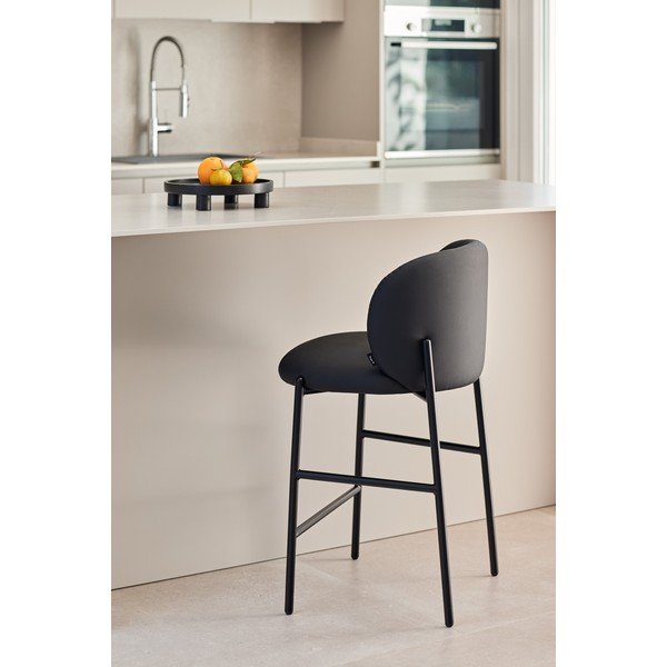 Scaun de bar negru tapițat Mogi – Teulat-image-1