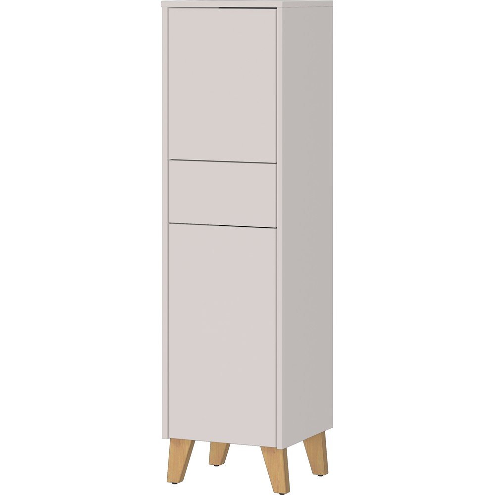 Dulap de baie crem înalt cu aspect mat 33x123 cm Arnea – Germania
