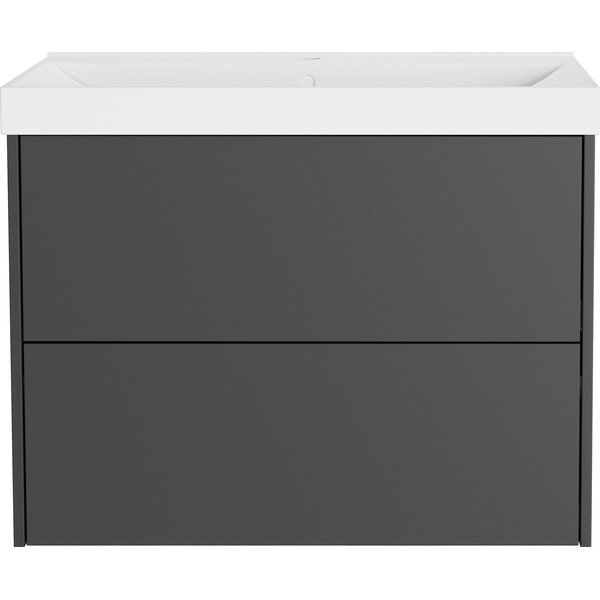 Dulap sub chiuvetă gri antracit suspendat cu aspect mat 81x65 cm Bodera – Germania-image-3