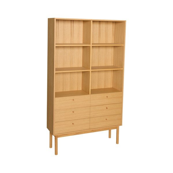 Bibliotecă în culoare naturală cu aspect de lemn de stejar 110x190x35 cm Read – Hübsch