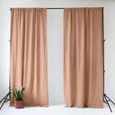 Draperie roz-maro din in 140x250 cm Cafe Creme – Linen Tales
