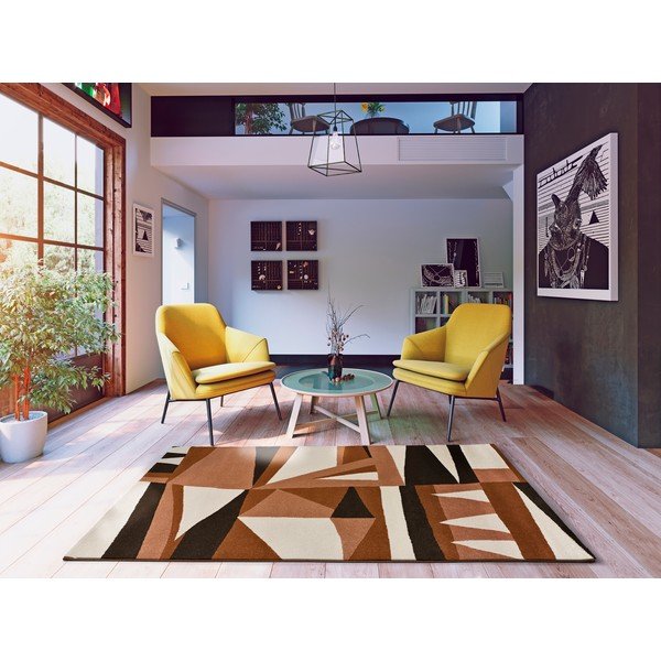 Covor portocaliu/crem 135x190 cm Ashley – Universal-image-1