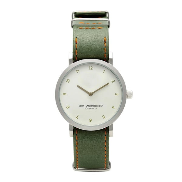 Ceas unisex South Lane Stockholm Sodermalm Classy, curea verde