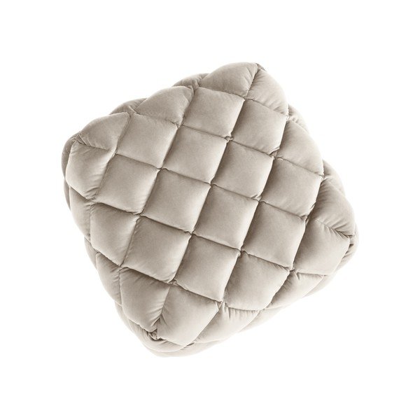 Taburet alb/crem cu tapițerie din catifea Flandrin – Interieurs 86-image-3