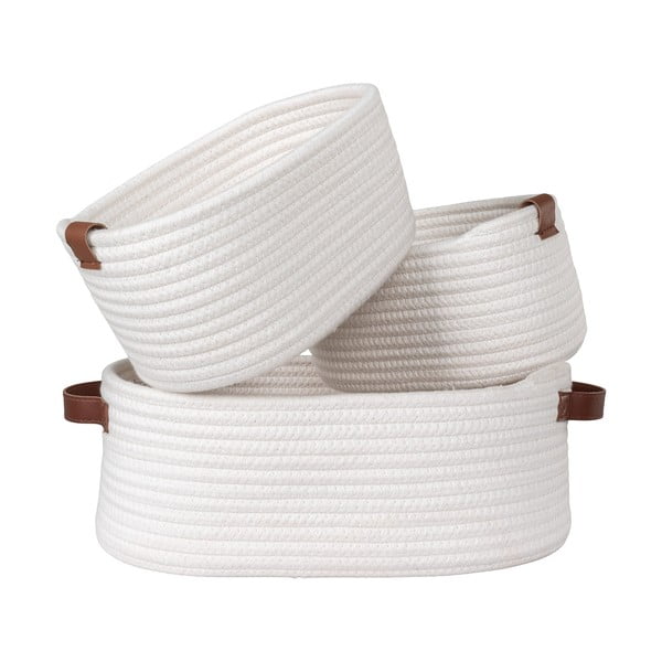 Coșuri de depozitare pentru baie 3 buc. din material textil 35x25x13 cm Jarana – House Nordic-image-3