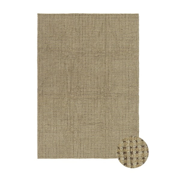 Covor kaki lavabil, țesut manual din lână 200x300 cm Unexpected Wool – Lorena Canals