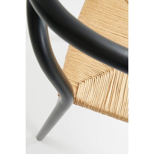 Scaun de dining negru cu cotiere din lemn de stejar Lidingö – Jotex-image-4