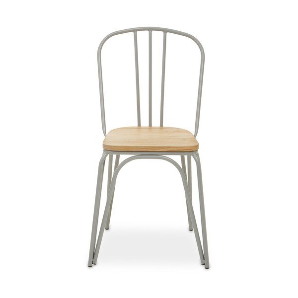 Scaun de dining gri/în culoare naturală din lemn de ulm District – Premier Housewares-image-2