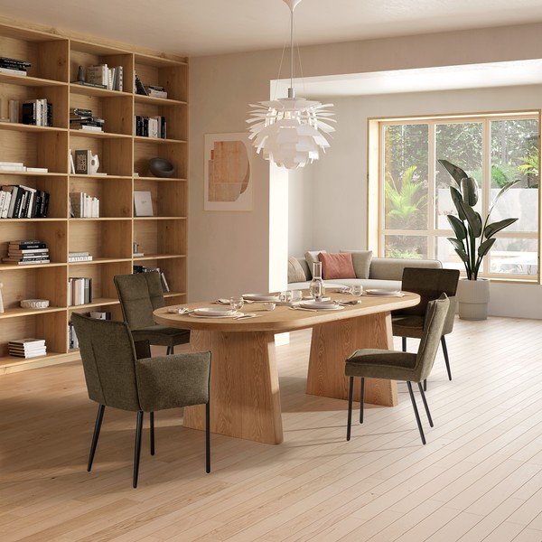 Scaun de living verde cu cotiere tapițat Vesta – MOME-image-1