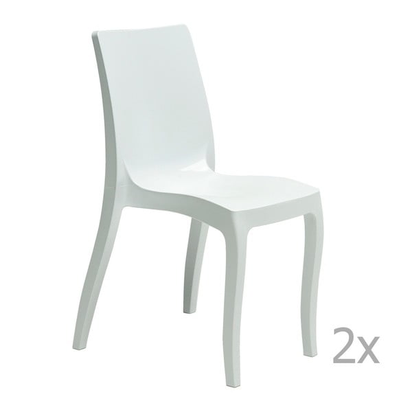 Set 2 scaune Castagnetti Fashion, alb