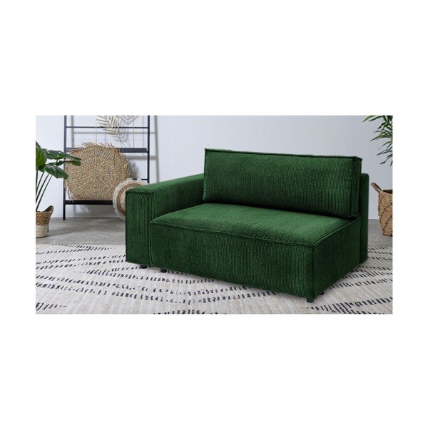 Modul pentru canapea verde cu tapițerie din catifea reiată  (cu colț pe partea stângă ) Nihad modular – Bobochic Paris-image-1