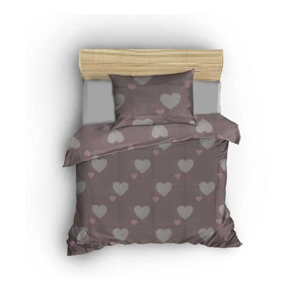 Lenjerie de pat roz prăfuit pentru pat de o persoană 140x200 cm Herz – Mijolnir-image-1