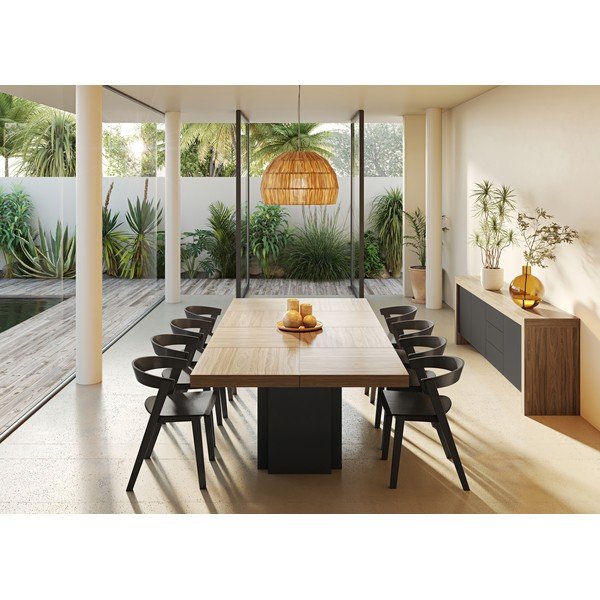 Scaune de dining negre 2 buc. din lemn masiv de fag Sand – TemaHome-image-1