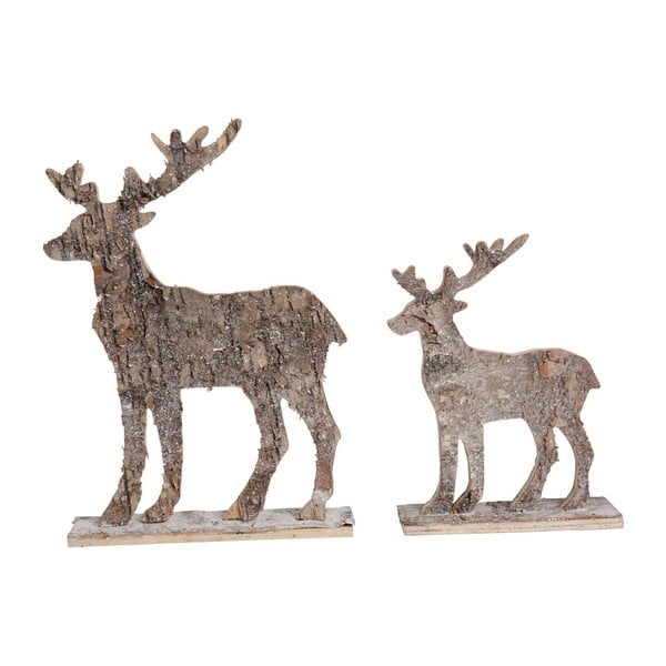 Set 2 decorațiuni din lemn Côté Table Deers