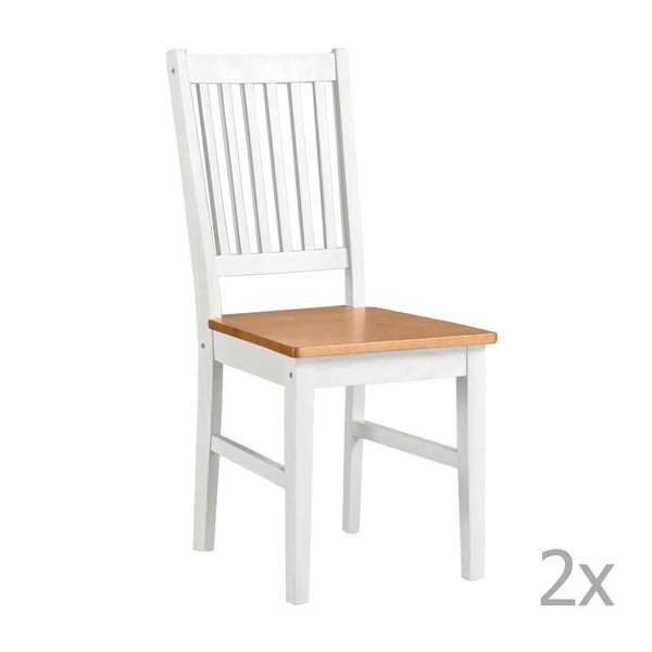 Set 2 scaune din lemn 13Casa Ginger, alb
