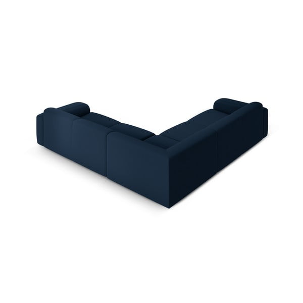 Colțar albastru închis cu tapițerie din țesătură bouclé (cu colț variabil/în formă de ”L”) Molino – Micadoni Home-image-3