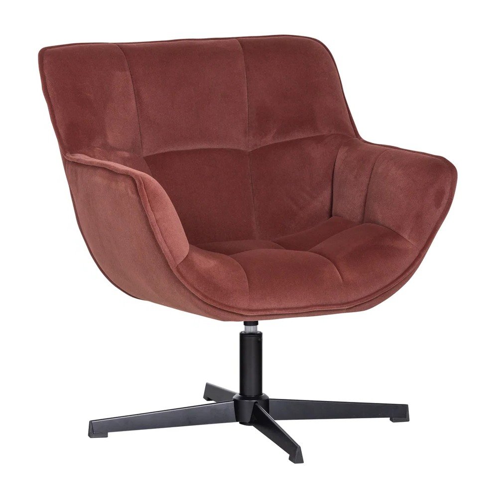 Fotoliu teracotÄpivotant cu tapiÈu009Berie din catifea Wibo âu0080WOOOD