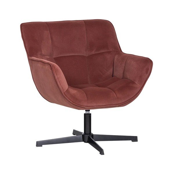 Fotoliu teracotă pivotant cu tapițerie din catifea Wibo – WOOOD