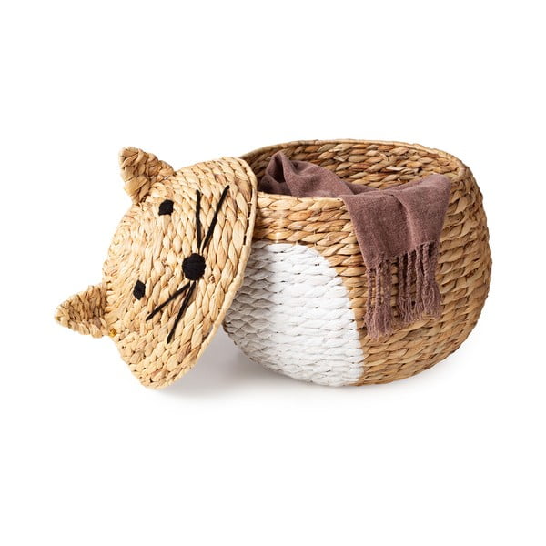 Coș de jucării pentru copii în culoare naturală din zambilă de apă ø 40x43 cm Cat – Compactor-image-4