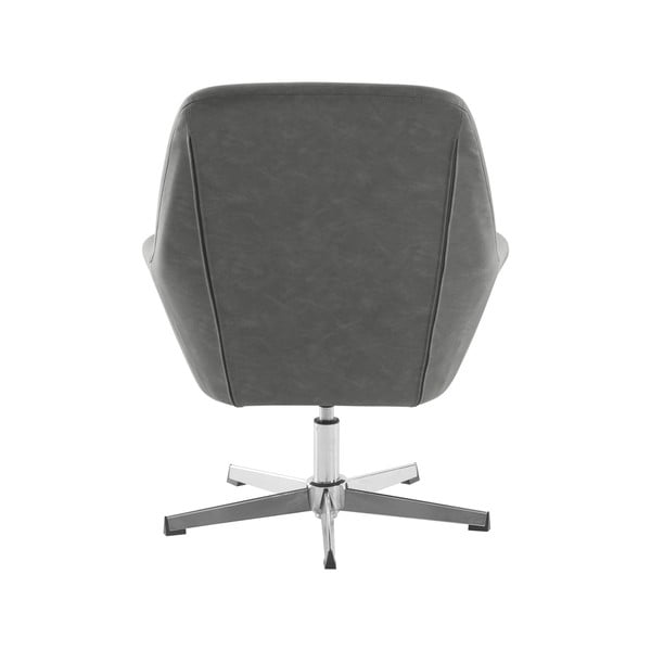 Fotoliu gri cu tapițerie din imitație de piele Naomi - Støraa-image-3