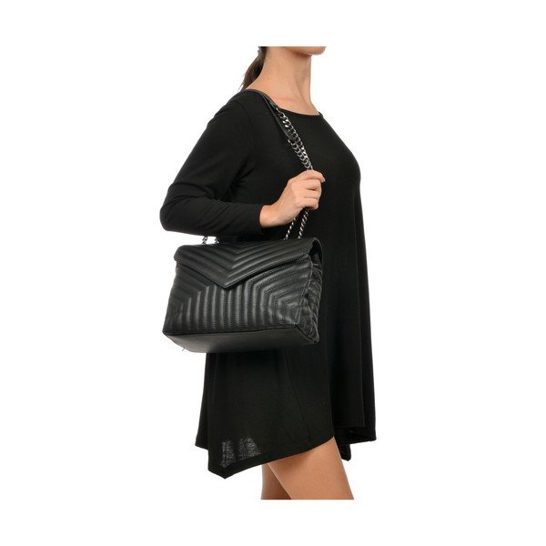 Geantă din piele Luisa Vannini Miraco, negru-image-4