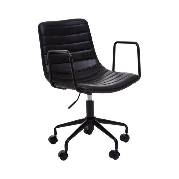 Scaun de birou negru din imitație de piele Forbes – Premier Housewares