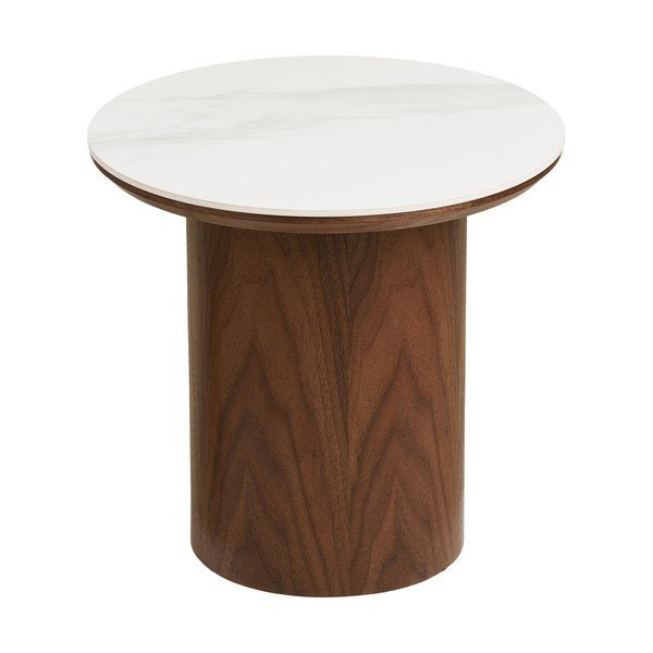 Măsuță auxiliară rotundă cu blat ceramic ø 40 cm Noli – House Nordic-image-2