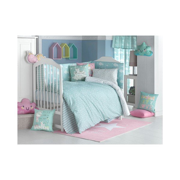 Pernă din amestec de bumbac pentru copii Mike & Co. NEW YORK Pillow Toy Arro, 21 x 40 cm, turcoaz-image-1