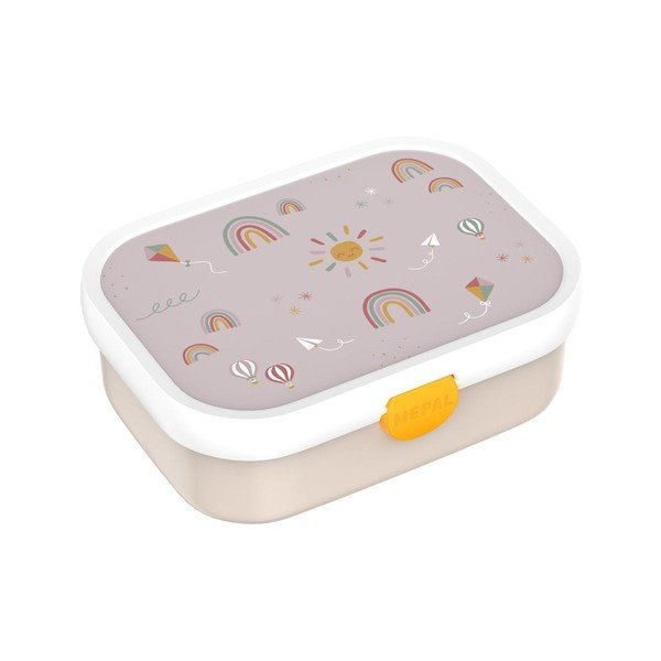 Cutie de gustări pentru copii bej din plastic Sunshine & Rainbow – Mepal