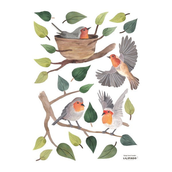 Folie cu stickere 30x42 cm Robins Redbreast – Lilipinso