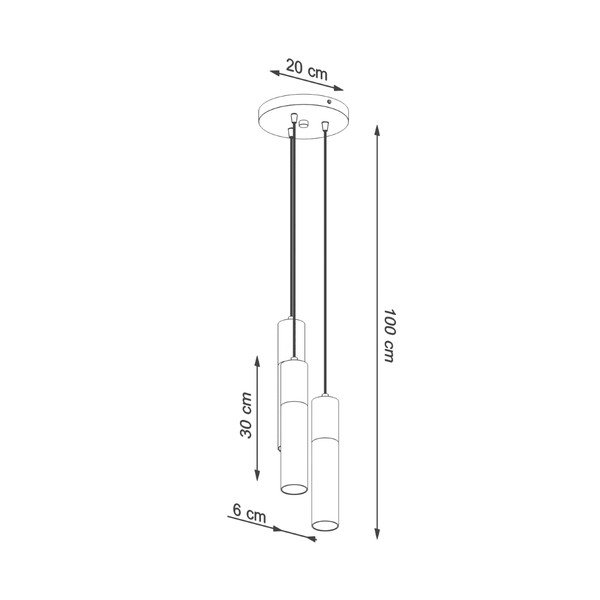 Lustră pendul neagră ø 6 cm Paul – Sollux-image-4